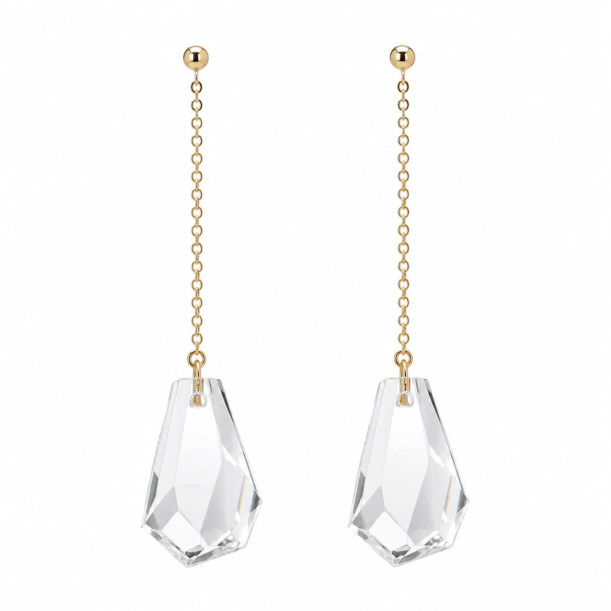 Geometric Cut Crystal Drop Earrings