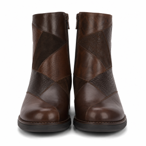 Retro Patchwork Leather Ankle Boots