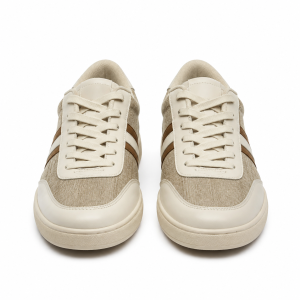 Textured Leather Low-Top Sneakers