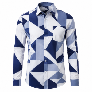 Geometric Print Long-Sleeve Shirt