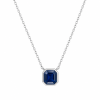 Geometric Cut Sapphire and Platinum Necklace