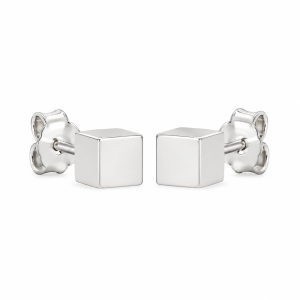 Geometric Cube Stud Earrings