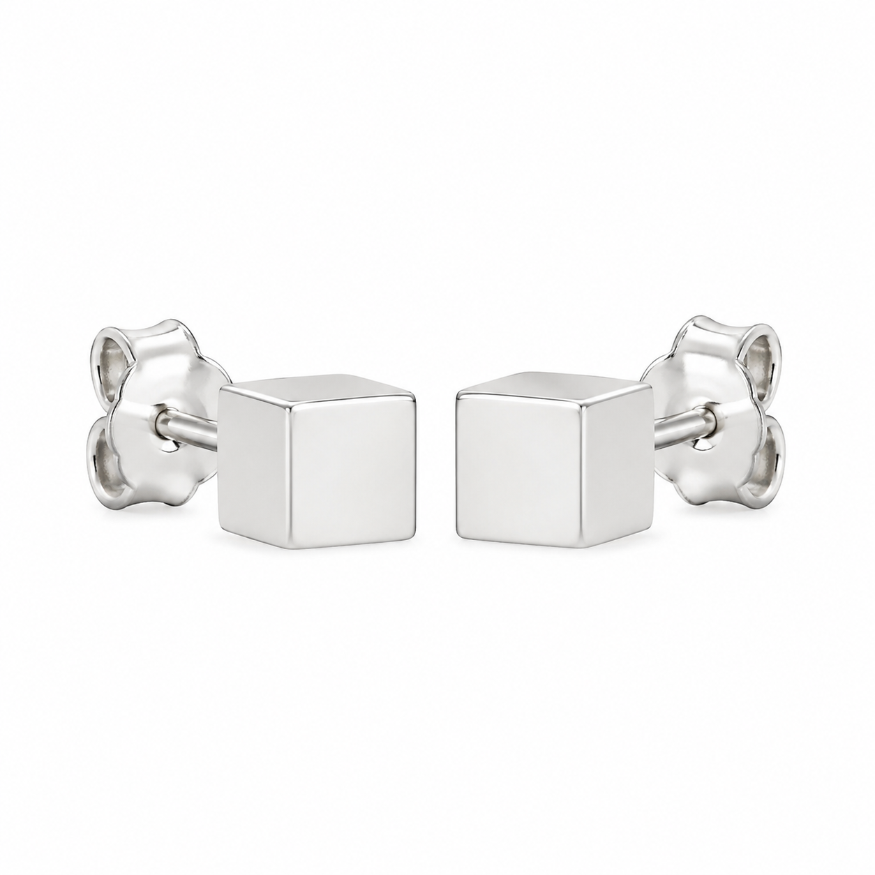 Geometric Cube Stud Earrings