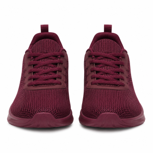 Burgundy Breathable Mesh Athletic Sneakers