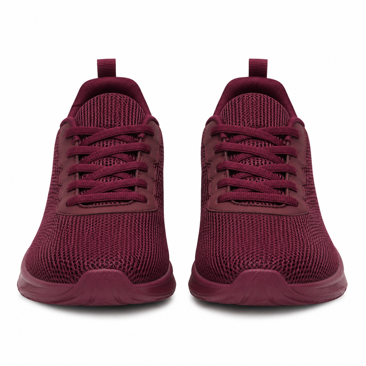 Burgundy Breathable Mesh Athletic Sneakers