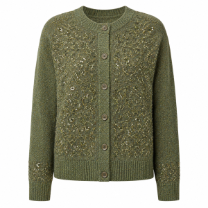 Sequin Embroidered Tweed Blend Cardigan