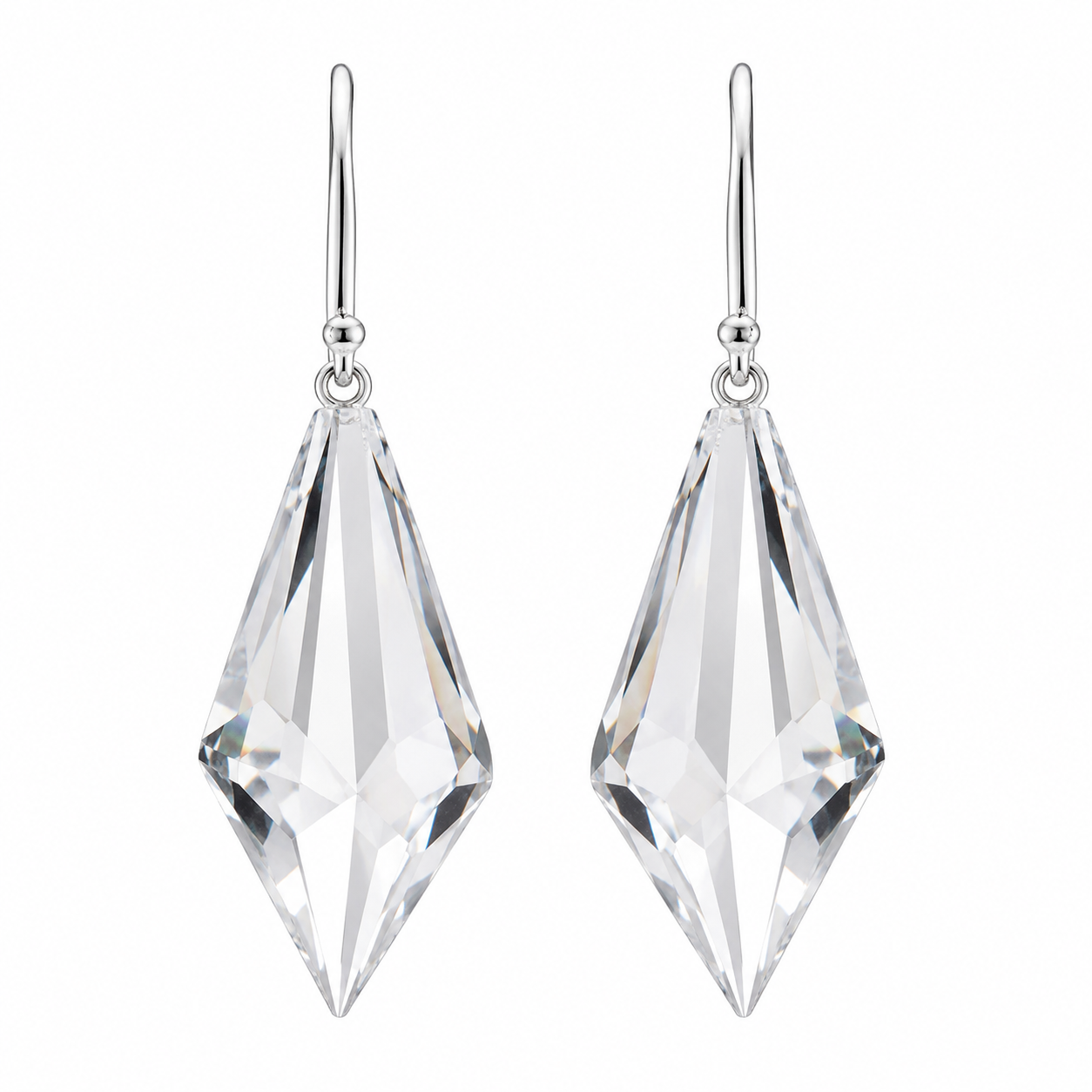 Geometric Cut Crystal Pendant Earrings