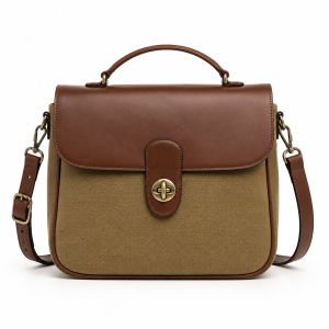 Classic Patchwork Canvas Flap Bag