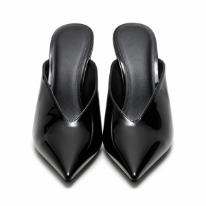 Patent Leather Stiletto Heeled Mules