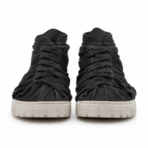 Deconstructed Pleated Canvas Sneakers